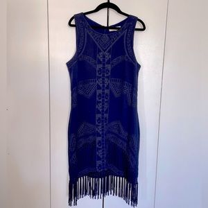 Staring at Stars Navy Blue Fringe Dress Size Medium